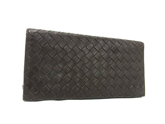 Bottega Veneta Wallet Intrecciato 120697 Brown Leather Men's Knee Fold Long
