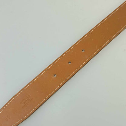 Hermes Belt Lucky Metal - Orange Epson Unisex Constance Reversible Silver