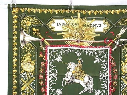 Hermes Scarf Carr 90 Multicolor 100% Silk Ladies Lvdovicvs Magnvs Louis XIV