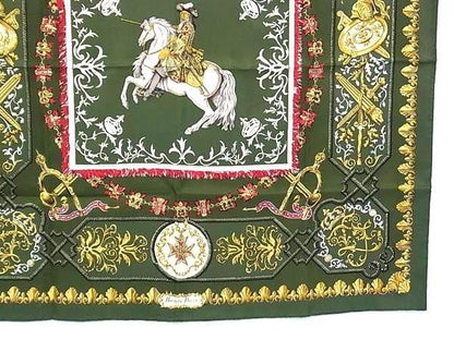 Hermes Scarf Carr 90 Multicolor 100% Silk Ladies Lvdovicvs Magnvs Louis XIV