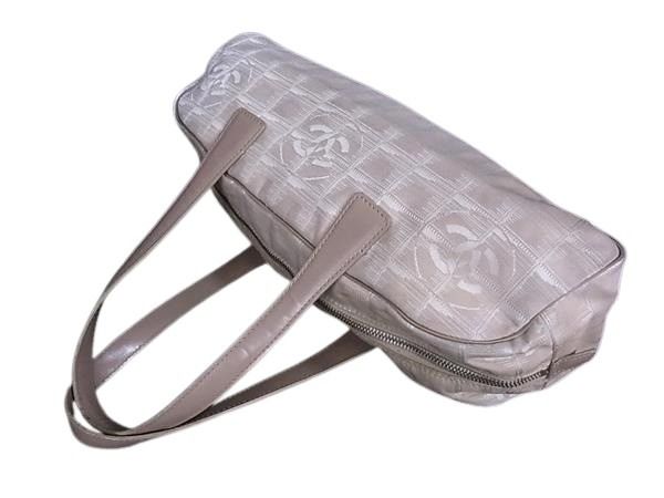 Chanel Shoulder Bag New Travel Line A15828 Beige Nylon Canvas And Leather