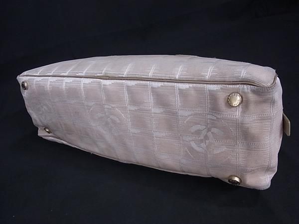 Chanel Shoulder Bag New Travel Line A15828 Beige Nylon Canvas And Leather