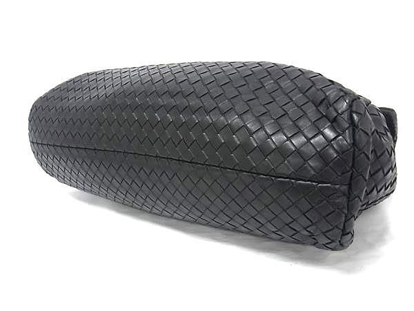 Bottega Veneta Business Bag Intrecciato 122139 Black Leather Men Silver Hardware