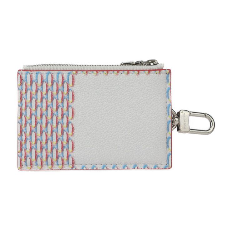 Louis Vuitton Double Zipped Card Holder Coin Case M81430 Leather Bronze White