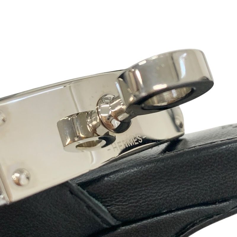 Hermes Manage Sandals Shoes Leather Silver Black Kelly Hardware Strap