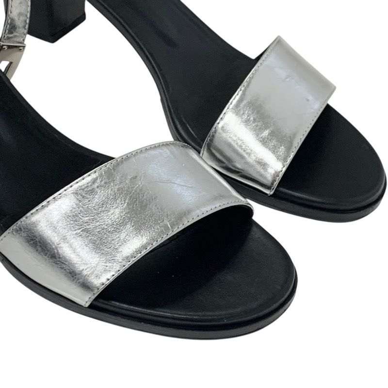 Hermes Manage Sandals Shoes Leather Silver Black Kelly Hardware Strap