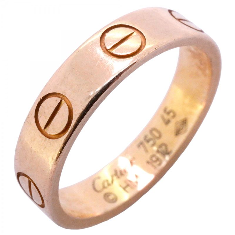Cartier Ring Mini Love 18K Pink Gold Pink Gold #45 Ladies