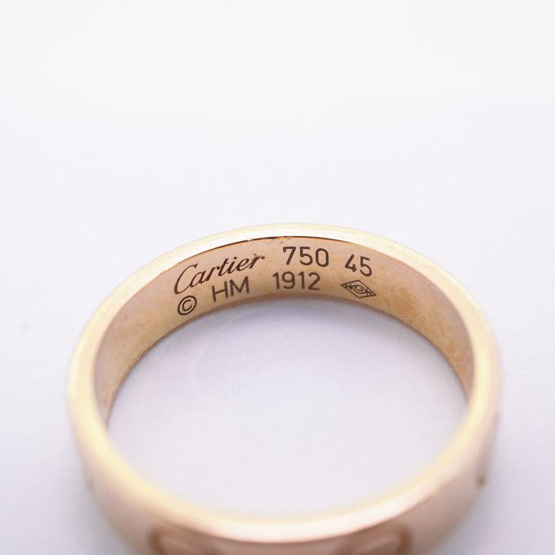 Cartier Ring Mini Love 18K Pink Gold Pink Gold #45 Ladies
