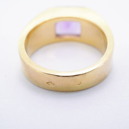 Cartier Ring Tank 18K Yellow Gold Yellow Gold Amethyst Purple #54 Ladies