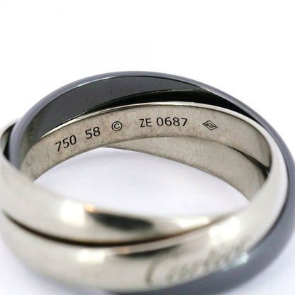 Cartier Ring Trinity Classic Model 18K White Gold White Gold Ceramic Black #58
