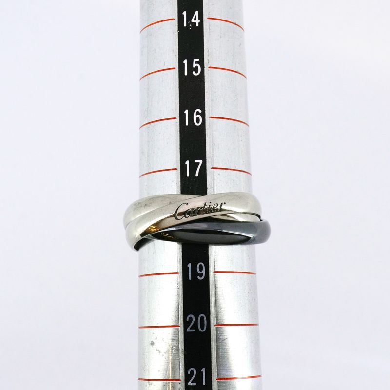 Cartier Ring Trinity Classic Model 18K White Gold White Gold Ceramic Black #58