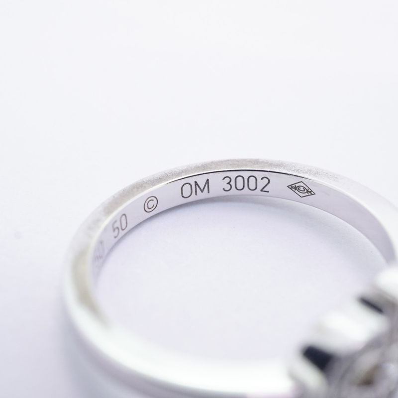 Cartier Ring C Heart 18K White Gold White Gold Diamond #50 Ladies