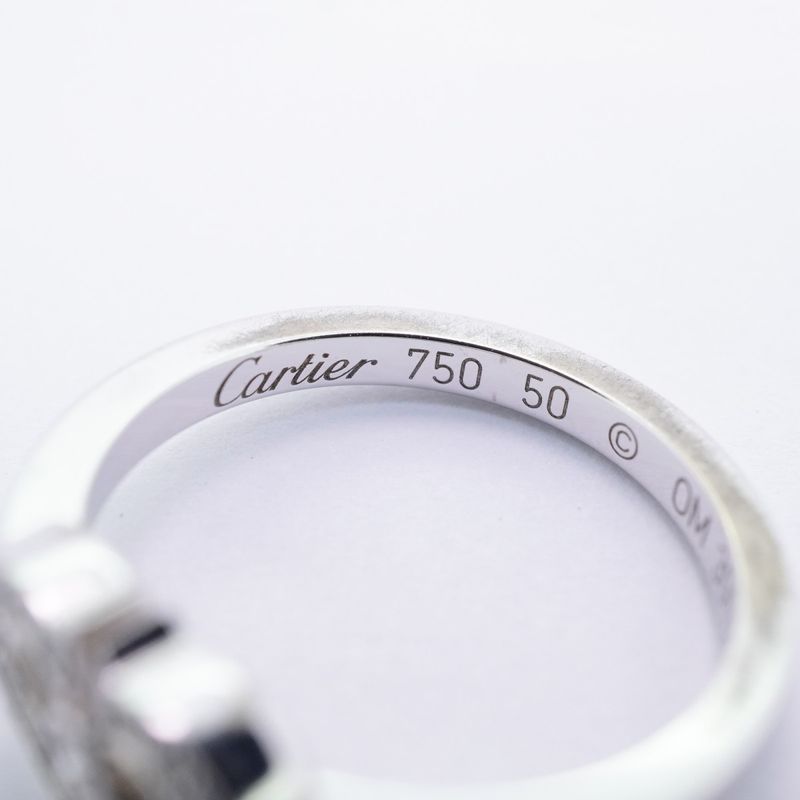 Cartier Ring C Heart 18K White Gold White Gold Diamond #50 Ladies