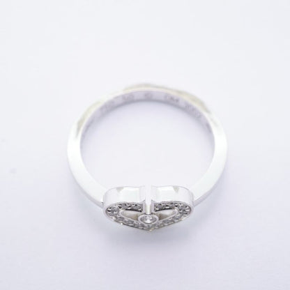 Cartier Ring C Heart 18K White Gold White Gold Diamond #50 Ladies