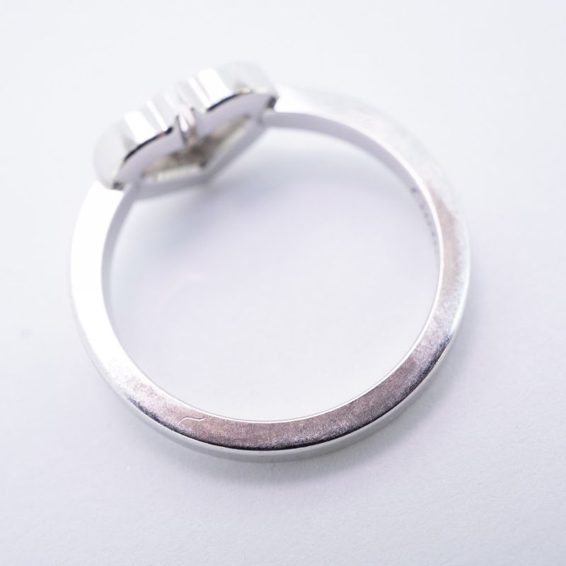 Cartier Ring C Heart 18K White Gold White Gold Diamond #50 Ladies