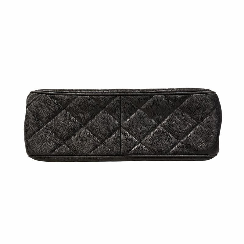 Chanel Shoulder Bag Matelasse Decacoco Caviar Skin Black Gold Hardware Women