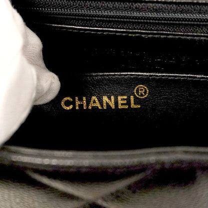 Chanel Shoulder Bag Matelasse Decacoco Caviar Skin Black Gold Hardware Women