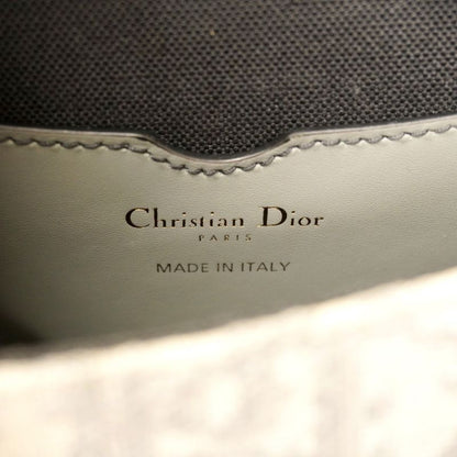 Christian Dior Shoulder Bag Oblique Jacquard Canvas Gray Gold Hardware Women