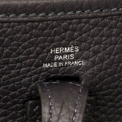 Hermes Shoulder Bag Evelyn TPM Taurillon Clemence Blue Obscure Silver Hardware