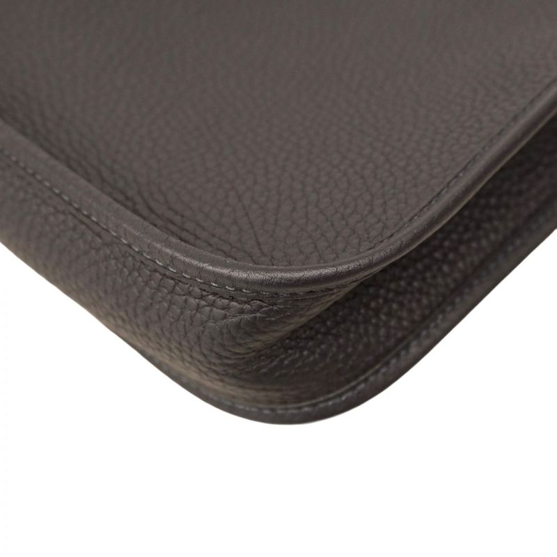 Hermes Shoulder Bag Evelyn TPM Taurillon Clemence Blue Obscure Silver Hardware