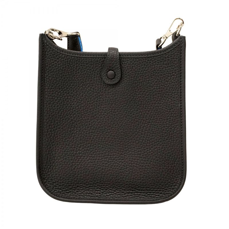 Hermes Shoulder Bag Evelyn TPM Taurillon Clemence Blue Obscure Silver Hardware