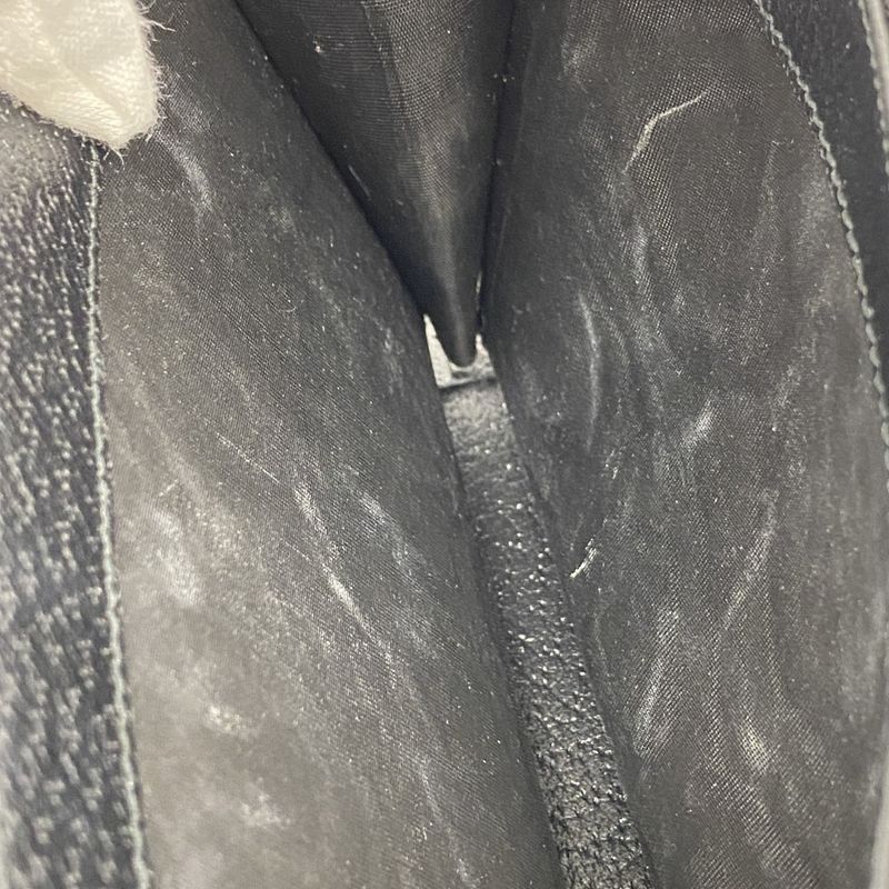 Gucci Shoulder Wallet Duo Nuosos 401231 Denim Black Silver Hardware Women's