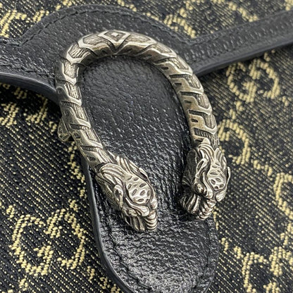 Gucci Shoulder Wallet Duo Nuosos 401231 Denim Black Silver Hardware Women's