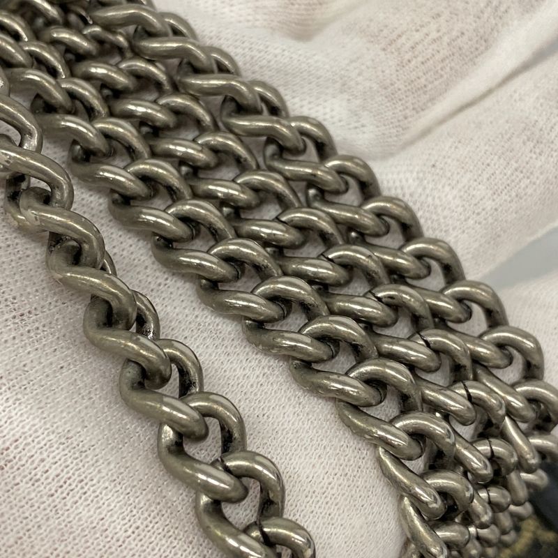 Gucci Shoulder Wallet Duo Nuosos 401231 Denim Black Silver Hardware Women's