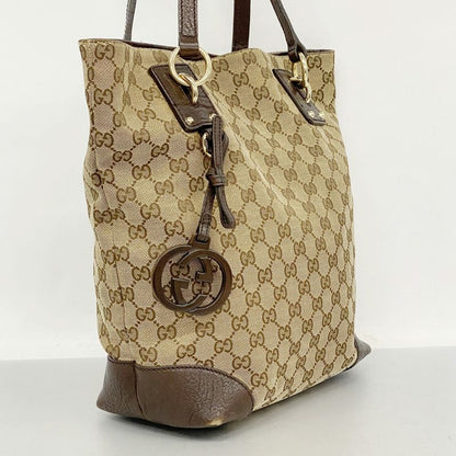 Gucci Tote Bag GG Canvas 247237 Canvas Brown Gold Hardware