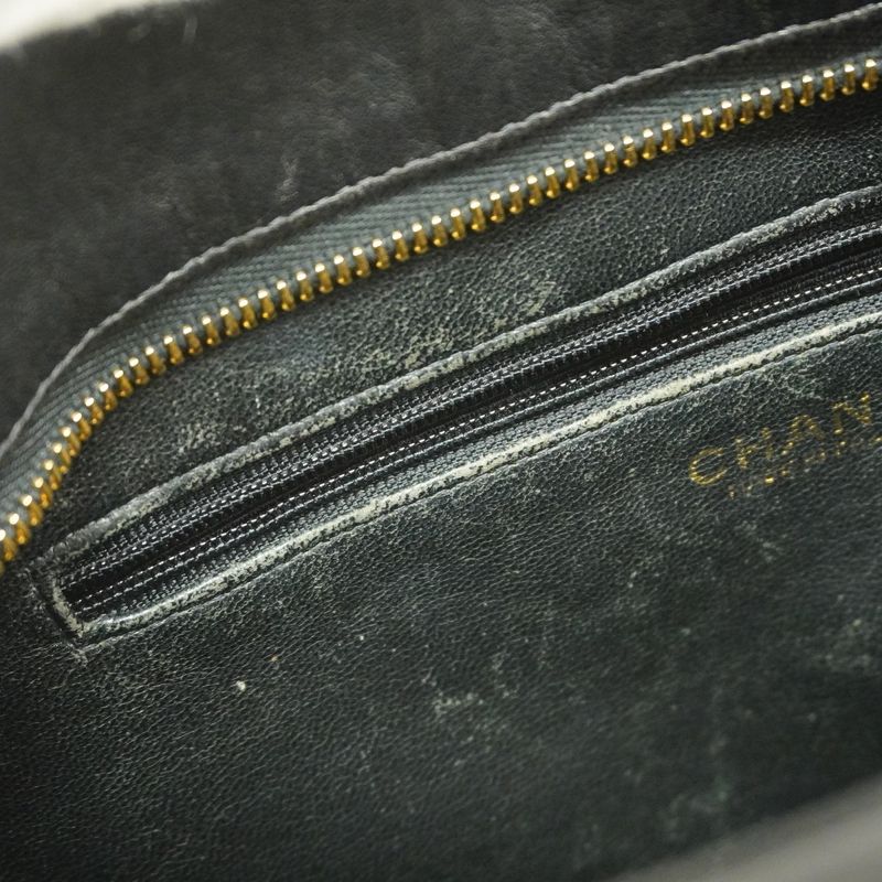 Chanel Tote Bag Revival Tote Lambskin Black Gold Hardware Women's