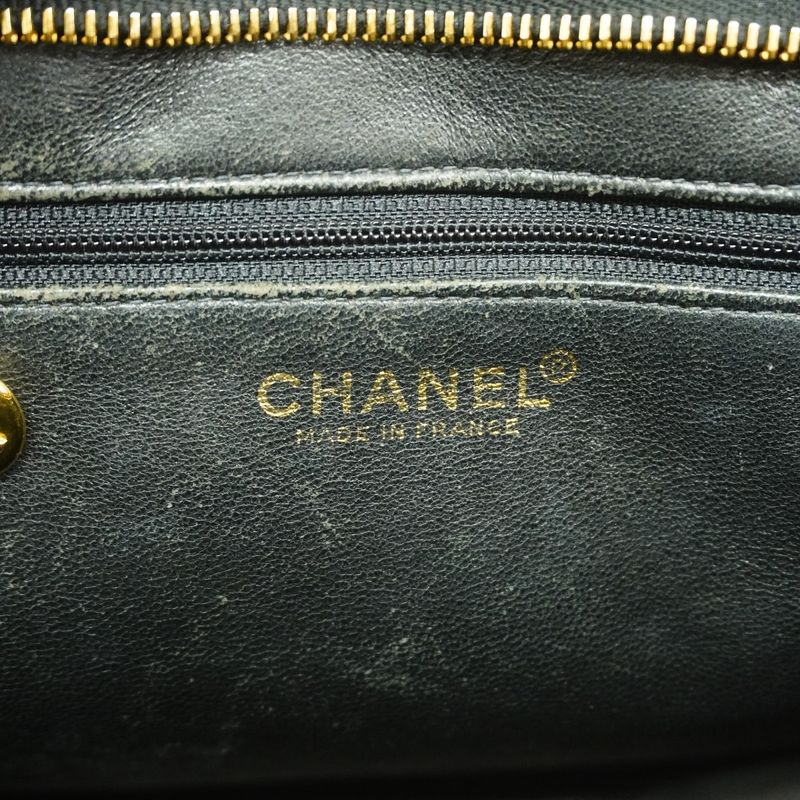 Chanel Tote Bag Revival Tote Lambskin Black Gold Hardware Women's