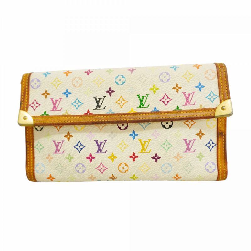 Louis Vuitton Trifold Long Wallet Monogram Multicolor Porte Trésor International