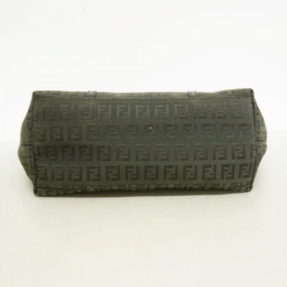 Fendi Tote Bag Zucchino Nylon Canvas Black Chien Pan Gold Hardware Women's