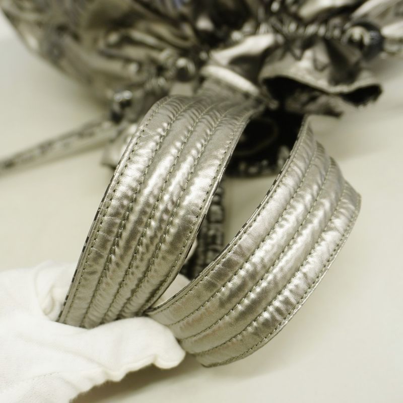 Chanel Tote Bag Unlimited Nylon Gray Silver Hardware Women's