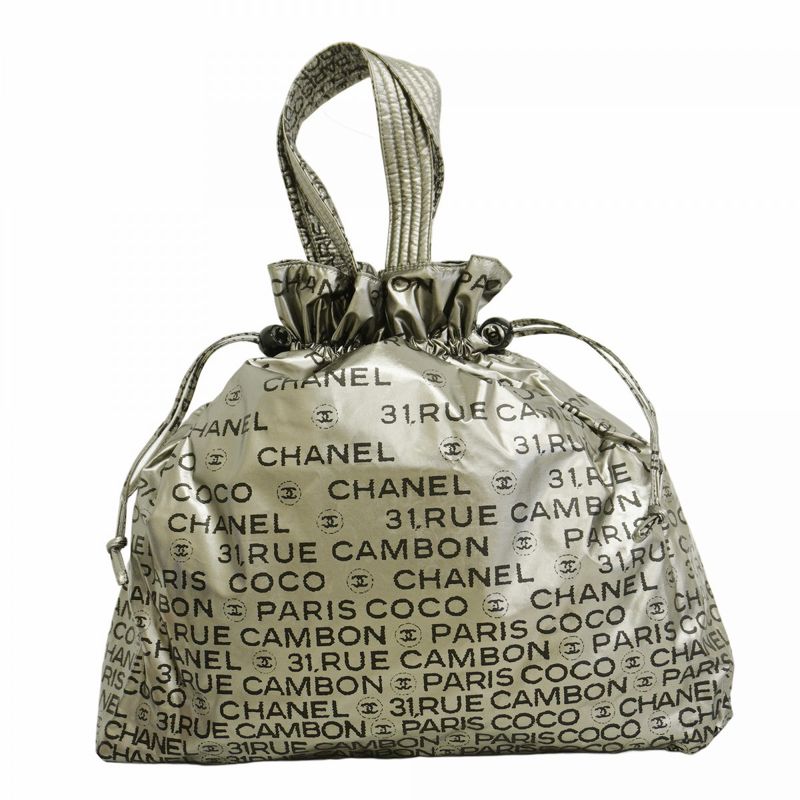 Chanel Tote Bag Unlimited Nylon Gray Silver Hardware Women's