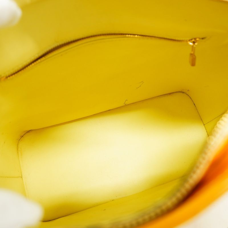 Louis Vuitton Tote Bag Vernis Houston M91055 Lime Yellow Women's