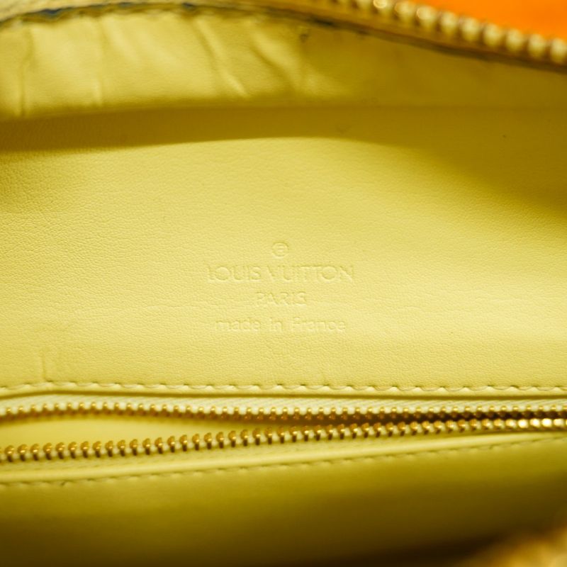 Louis Vuitton Tote Bag Vernis Houston M91055 Lime Yellow Women's