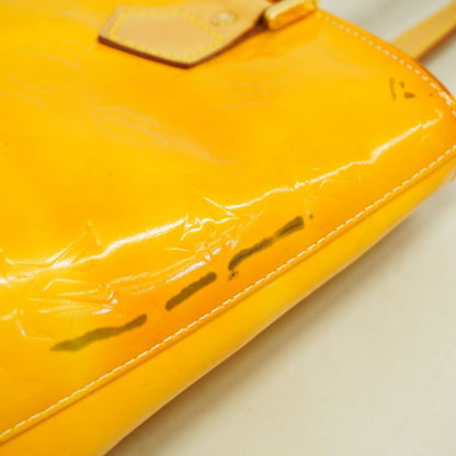 Louis Vuitton Tote Bag Vernis Houston M91055 Lime Yellow Women's