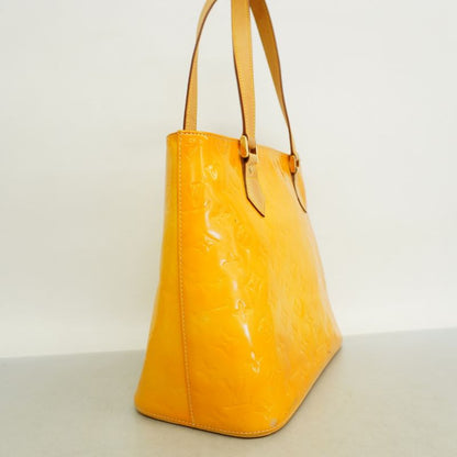 Louis Vuitton Tote Bag Vernis Houston M91055 Lime Yellow Women's