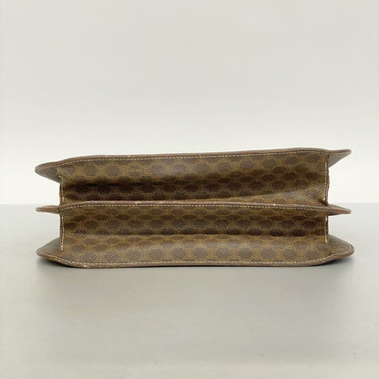 Celine Shoulder Bag Macadam PVC Brown Gold Hardware Women