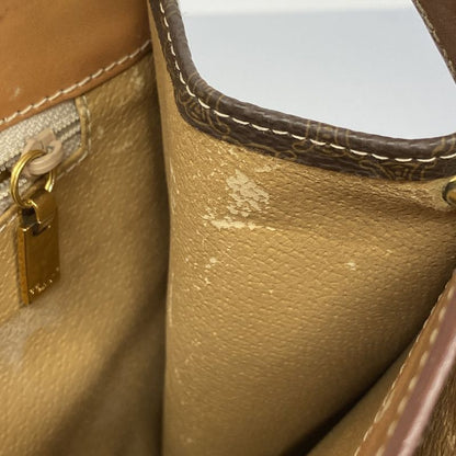 Celine Shoulder Bag Macadam PVC Brown Gold Hardware Women