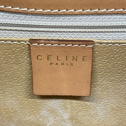 Celine Shoulder Bag Macadam PVC Brown Gold Hardware Women