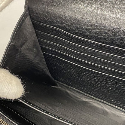 Gucci Shoulder Wallet Ggmarmont 401232 Leather Black Gold Hardware Women