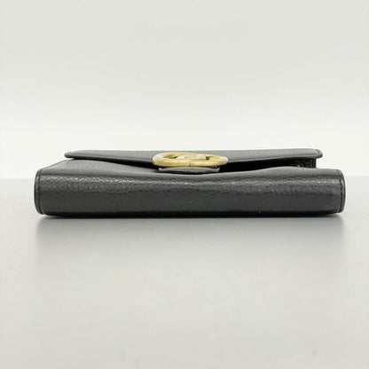 Gucci Shoulder Wallet Ggmarmont 401232 Leather Black Gold Hardware Women