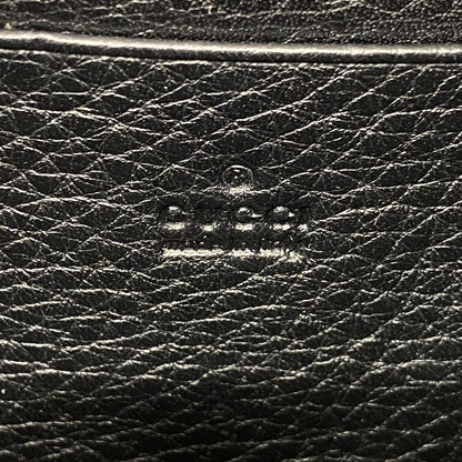 Gucci Shoulder Wallet Ggmarmont 401232 Leather Black Gold Hardware Women