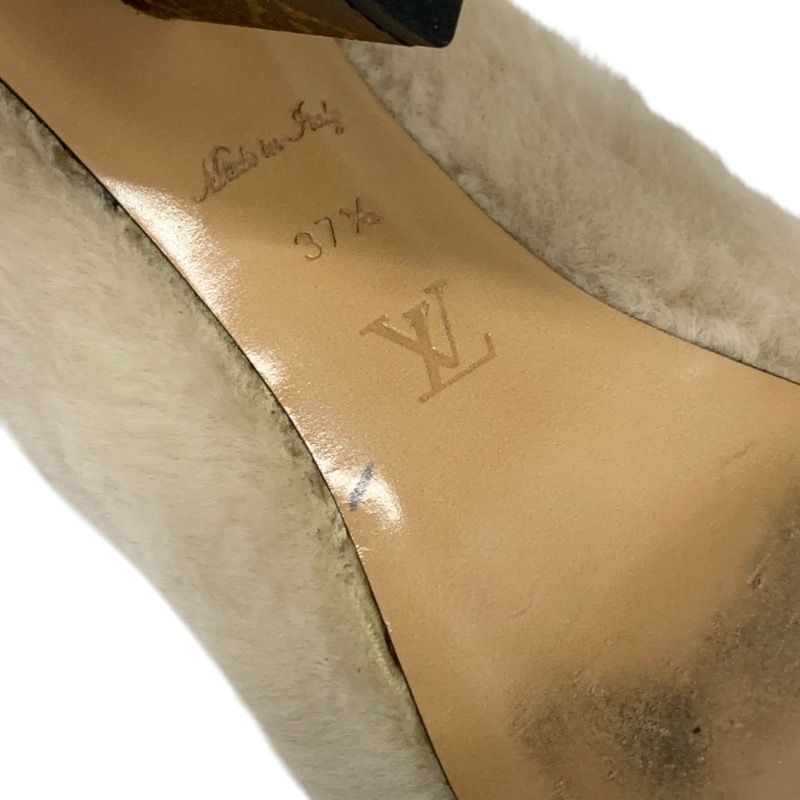 Louis Vuitton Silhouette Line Monogram Boots Short Boots Shoes Fur Leather