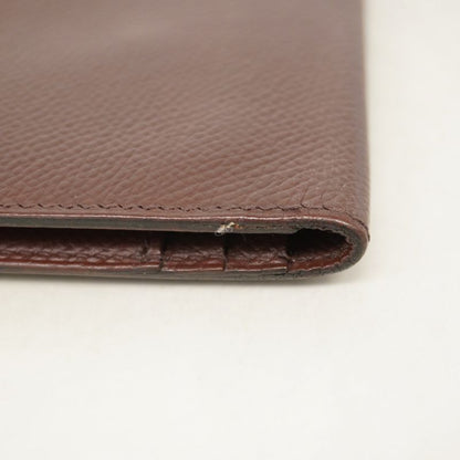 Hermes Long Wallet Bearn Vaux Epson Havana Silver Hardware □H Engraved Ladies