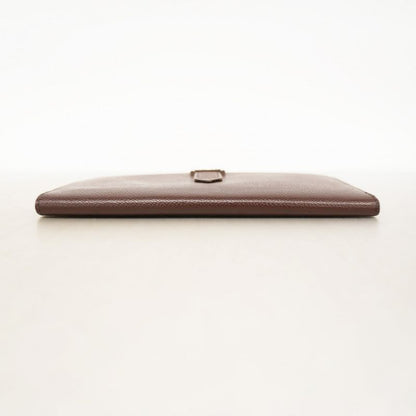 Hermes Long Wallet Bearn Vaux Epson Havana Silver Hardware □H Engraved Ladies