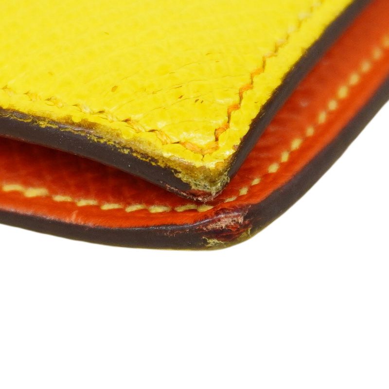 Hermes Wallet Monogram Bearn Compact Verso Vaux Epson Lime Orange Silver