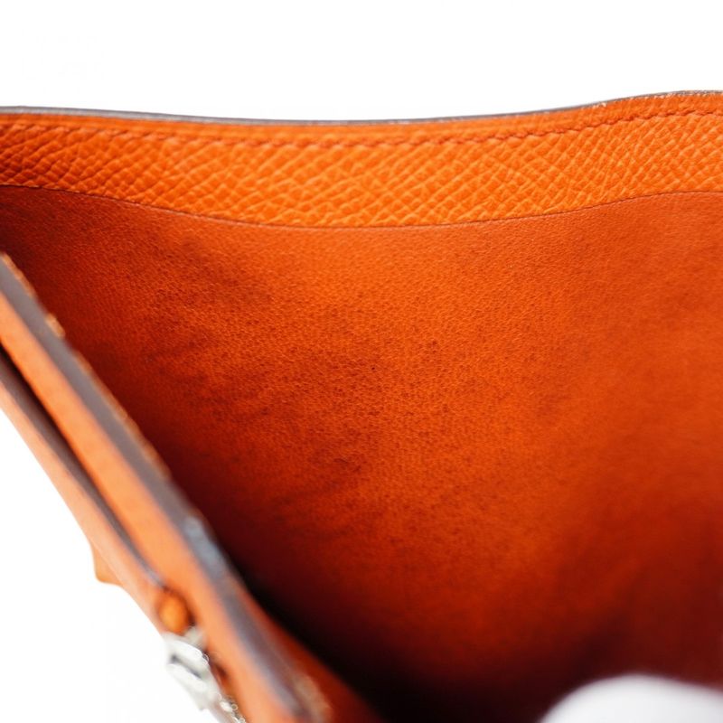 Hermes Wallet Monogram Bearn Compact Verso Vaux Epson Lime Orange Silver